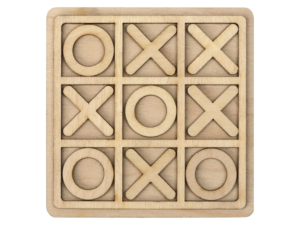 Игра из дерева Крестики нолики натуральный - фото 3