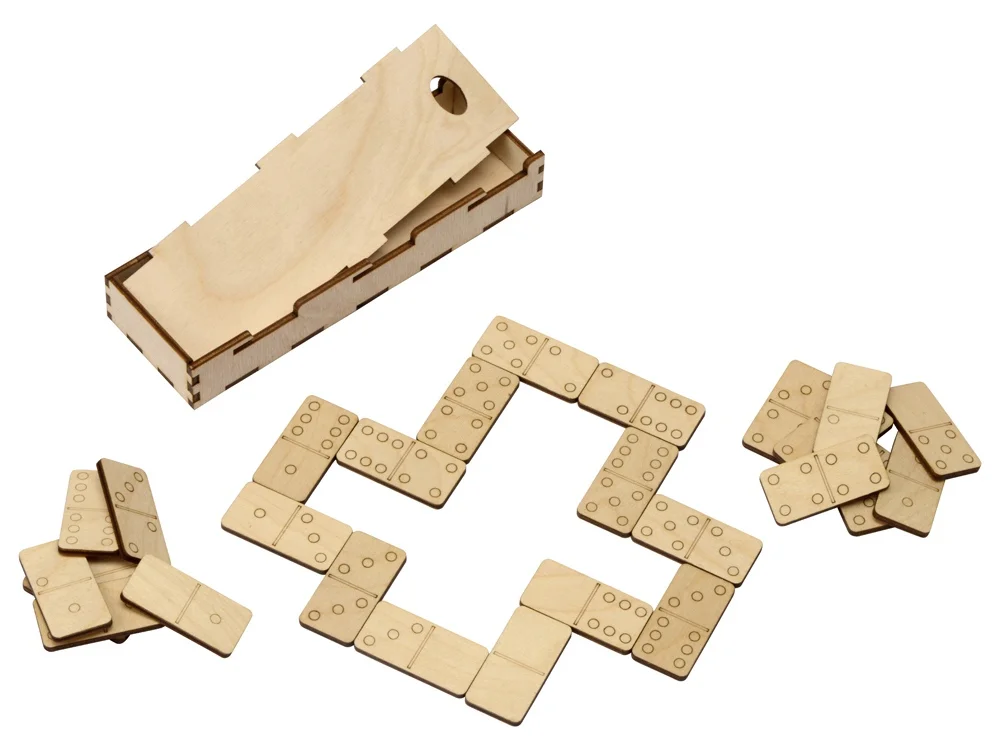 Игра из дерева Домино натуральный - фото 2
