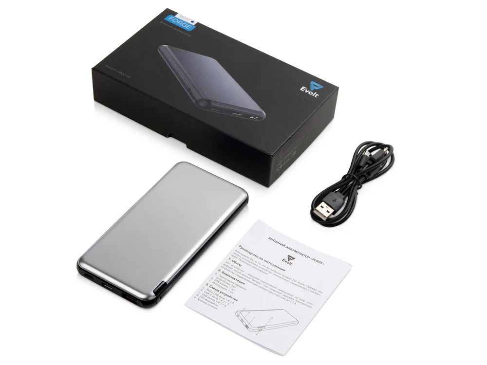 Внешний аккумулятор Forge v.2 10000 mAh серебристый - фото 7