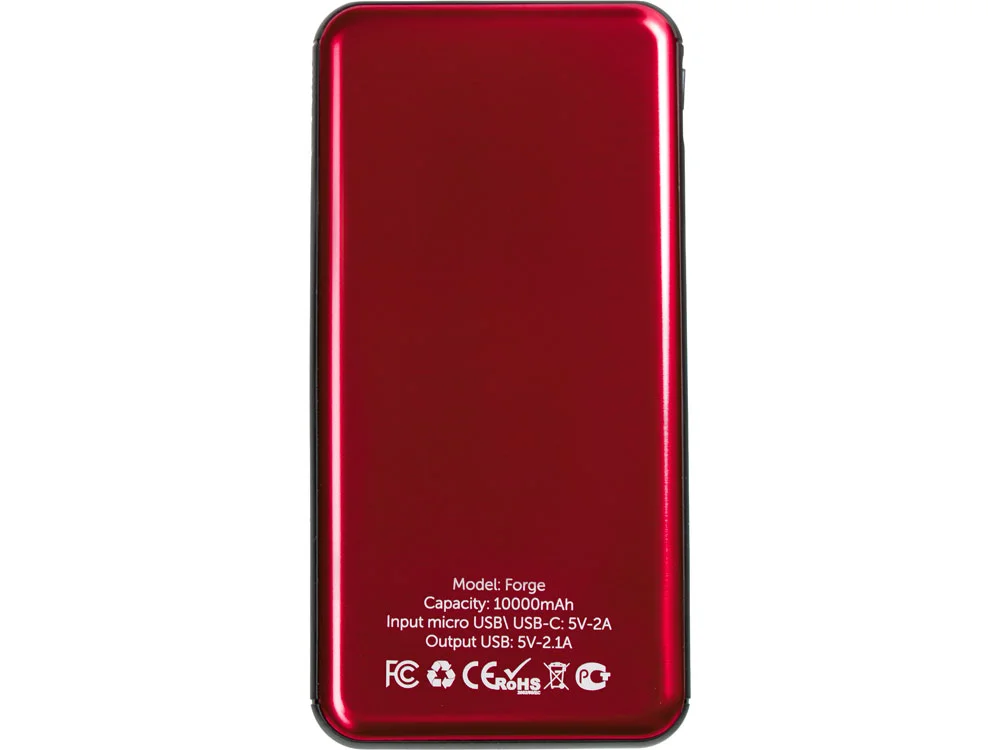 Внешний аккумулятор Forge v.2 10000 mAh красный - фото 3