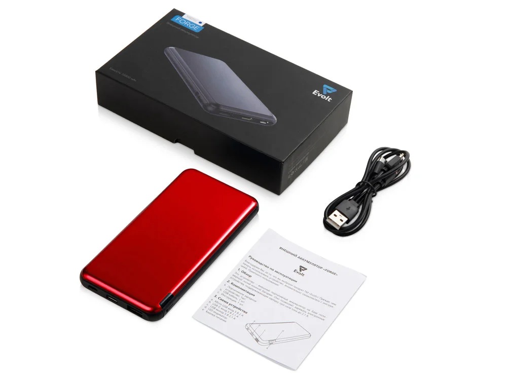 Внешний аккумулятор Forge v.2 10000 mAh красный - фото 7