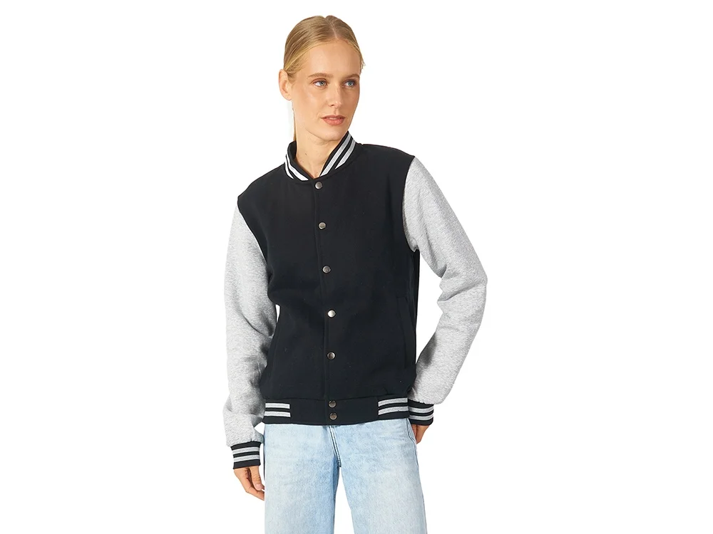 Бомбер Oxford унисекс черный/серый меланж M - фото 3