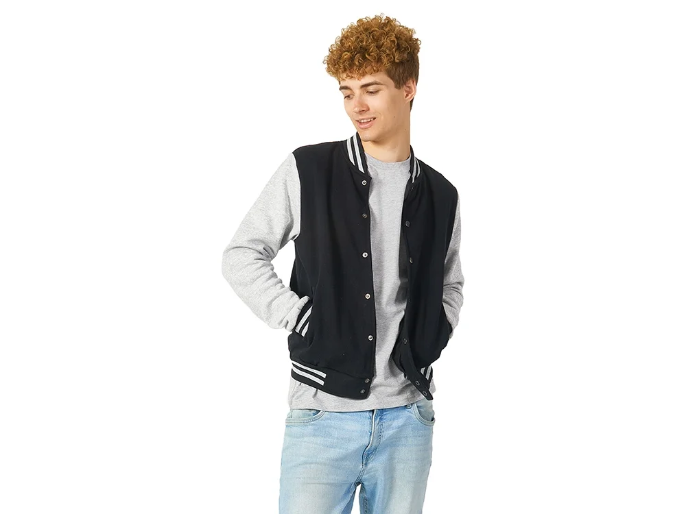 Бомбер Oxford унисекс черный/серый меланж M - фото 4