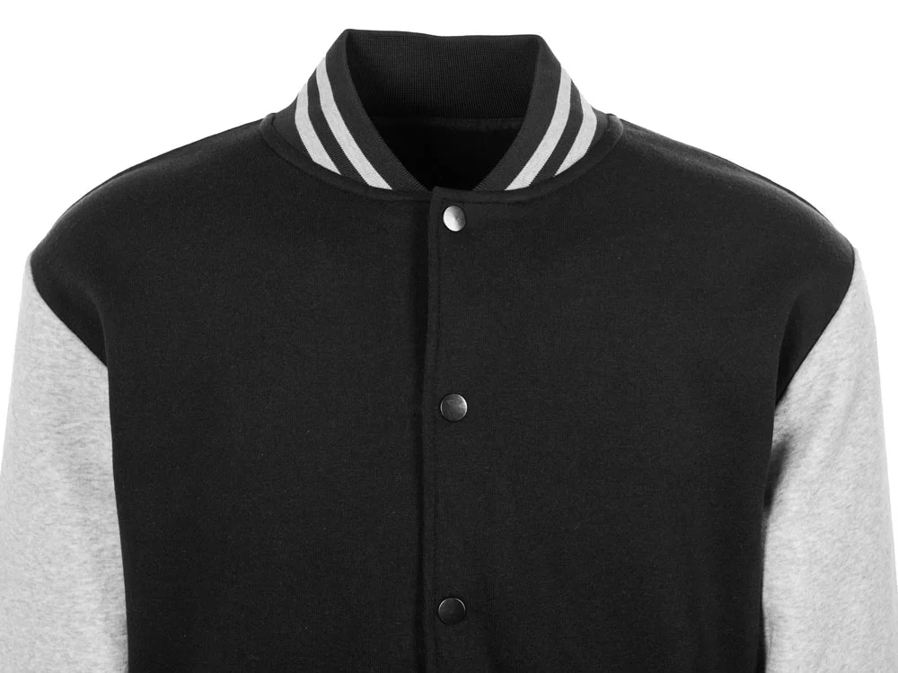 Бомбер «Oxford», унисекс, черный/серый меланж, S - фото 11