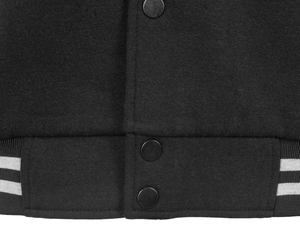 Бомбер «Oxford», унисекс, черный/серый меланж, S - фото 12