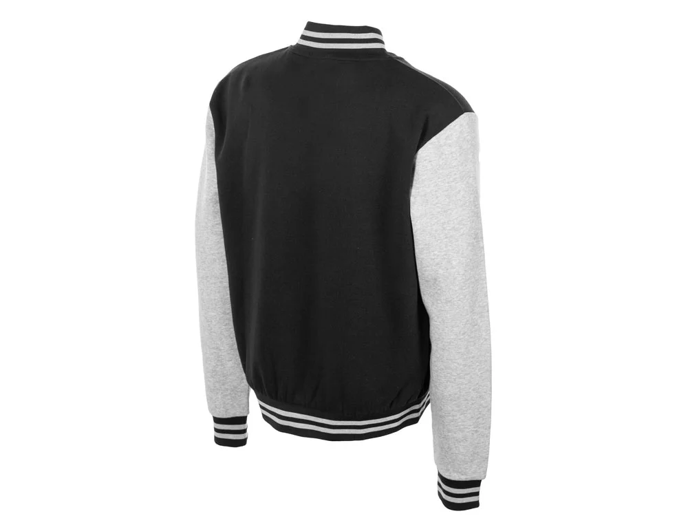 Бомбер «Oxford», унисекс, черный/серый меланж, S - фото 8