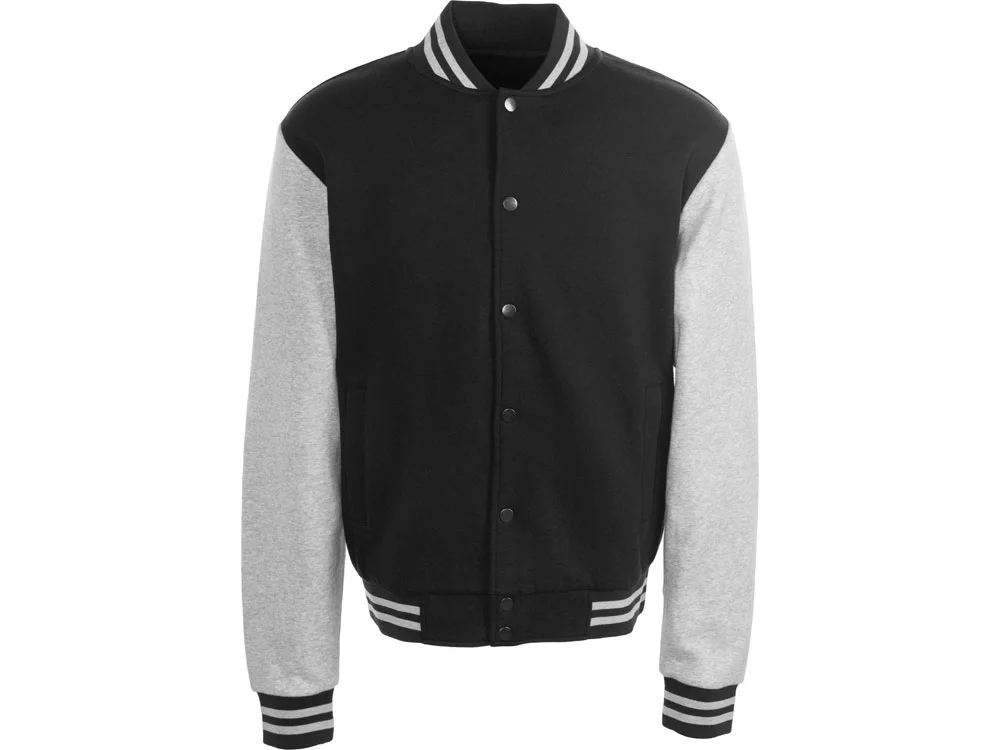 Бомбер «Oxford», унисекс, черный/серый меланж, S - фото 9
