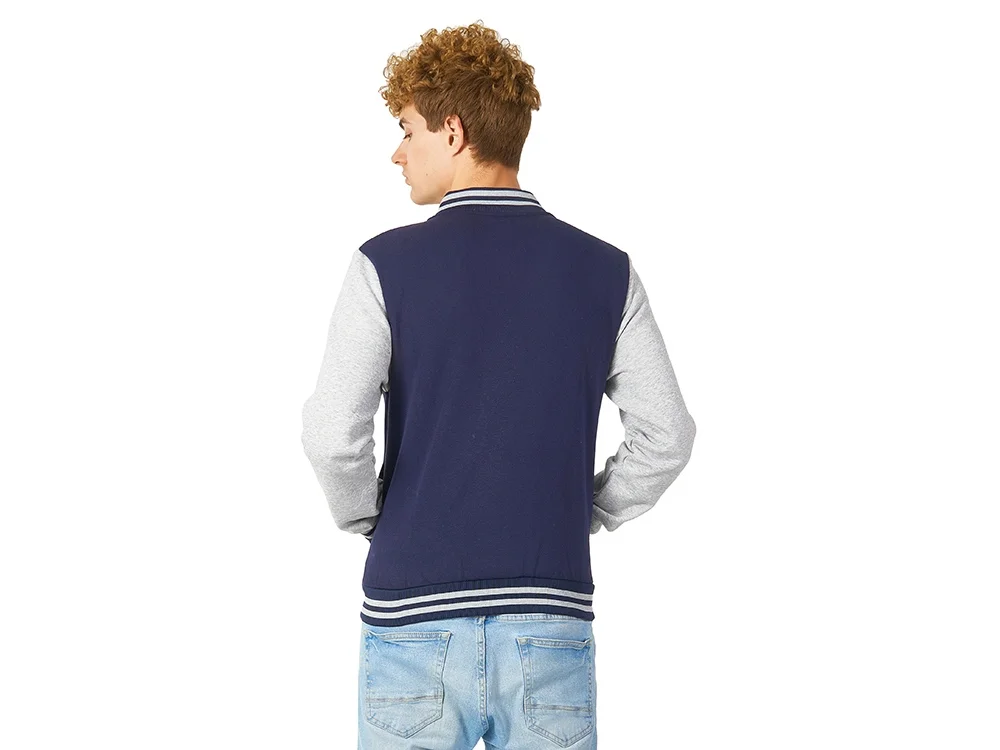 Бомбер Oxford унисекс темно-синий/серый меланж L - фото 5