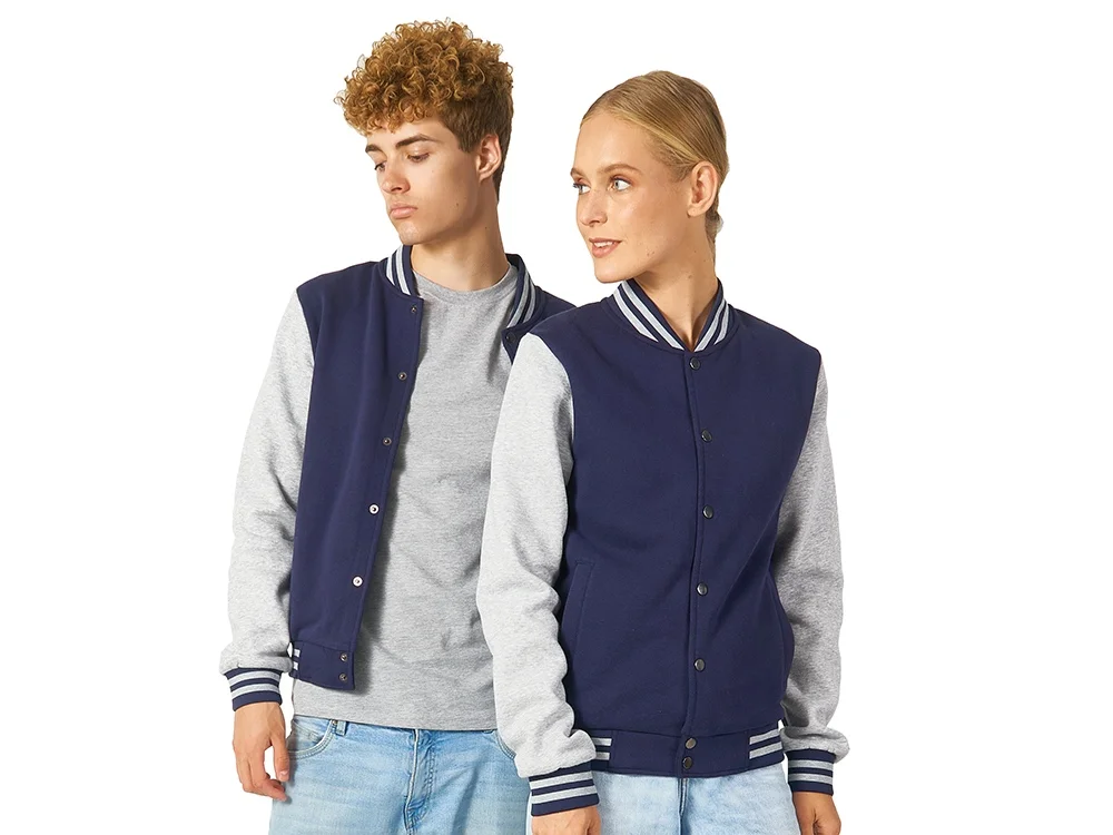 Бомбер «Oxford», унисекс, темно-синий/серый меланж, M