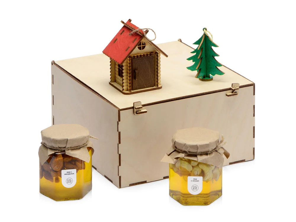 Подарочный набор Decoration Deluxe с двумя видами меда натуральный зеленый красный