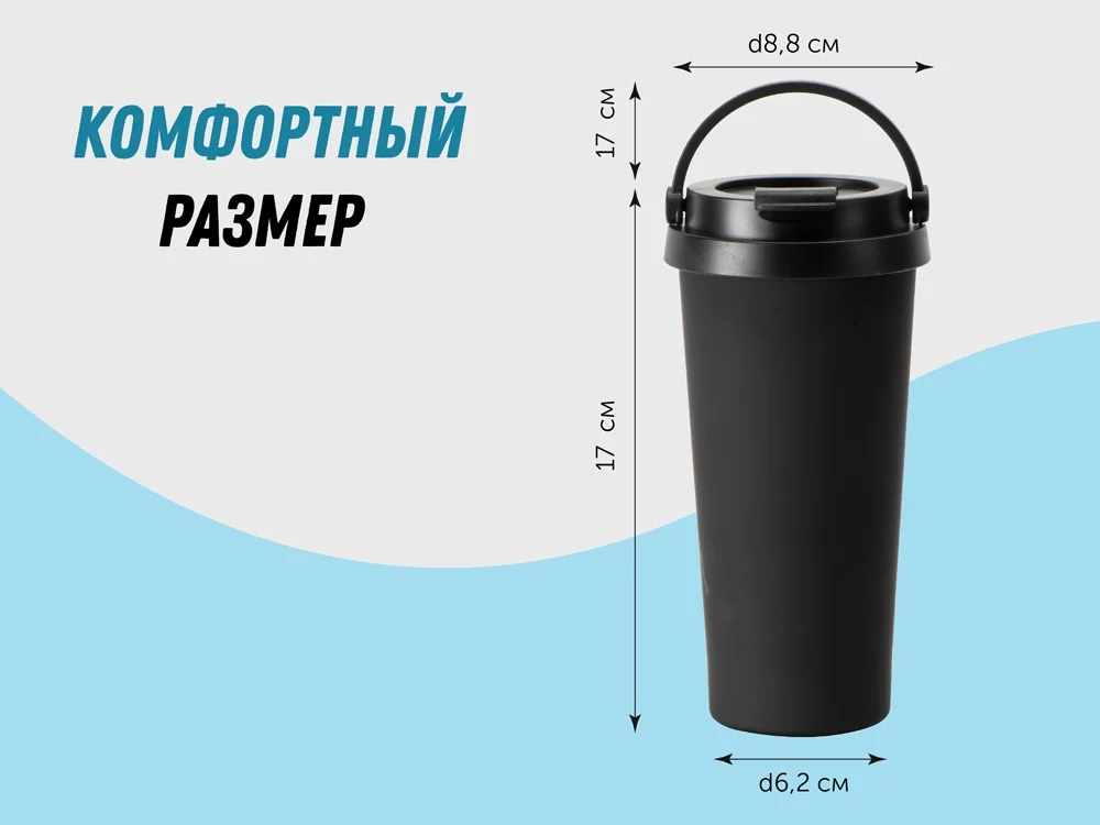 Вакуумная термокружка Grant soft-touch черный 473 мл - фото 10