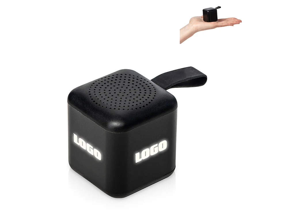 Портативная колонка TWS с подсветкой лого Tiny 3 Вт черный