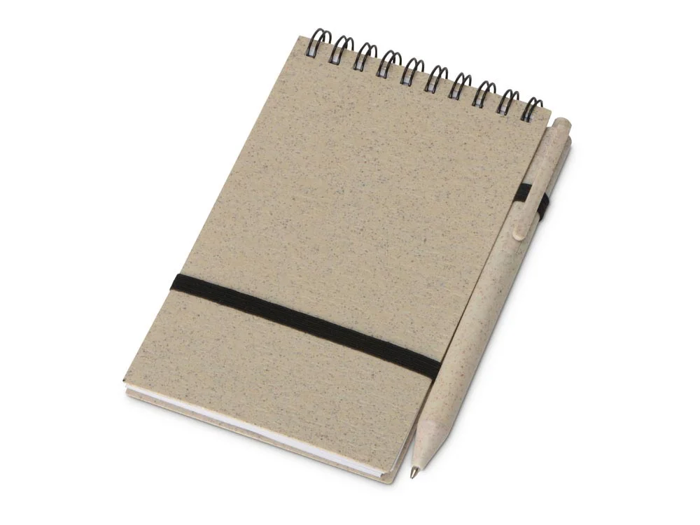 Блокнот Toledo S с шариковой ручкой из пшеницы и пластика - фото 2