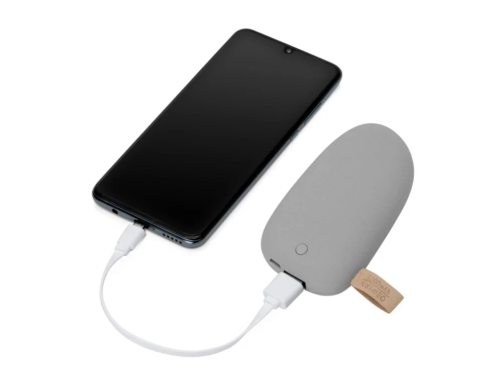 Внешний аккумулятор в форме камня Stone 5200 mAh серый - фото 2