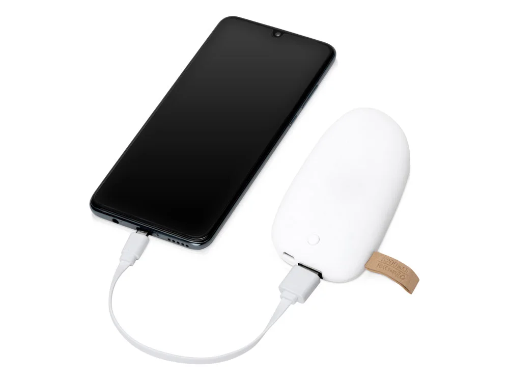 Внешний аккумулятор в форме камня Stone 5200 mAh белый - фото 2