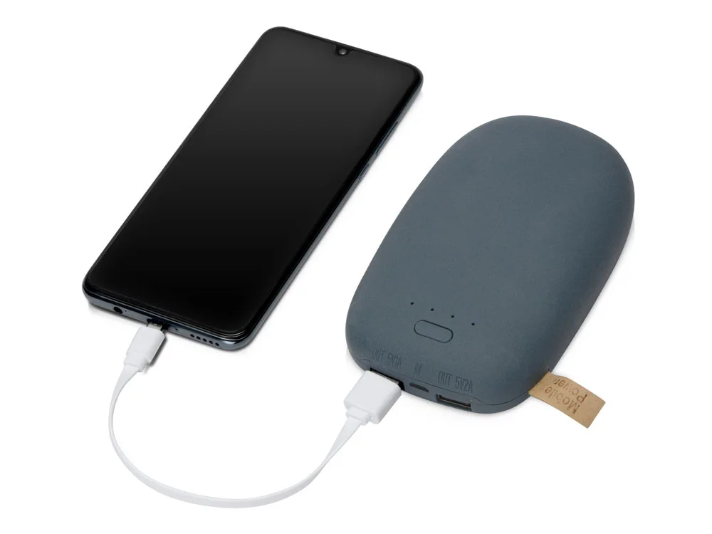 Внешний аккумулятор в форме камня Stone 10400 mAh темно-серый - фото 2