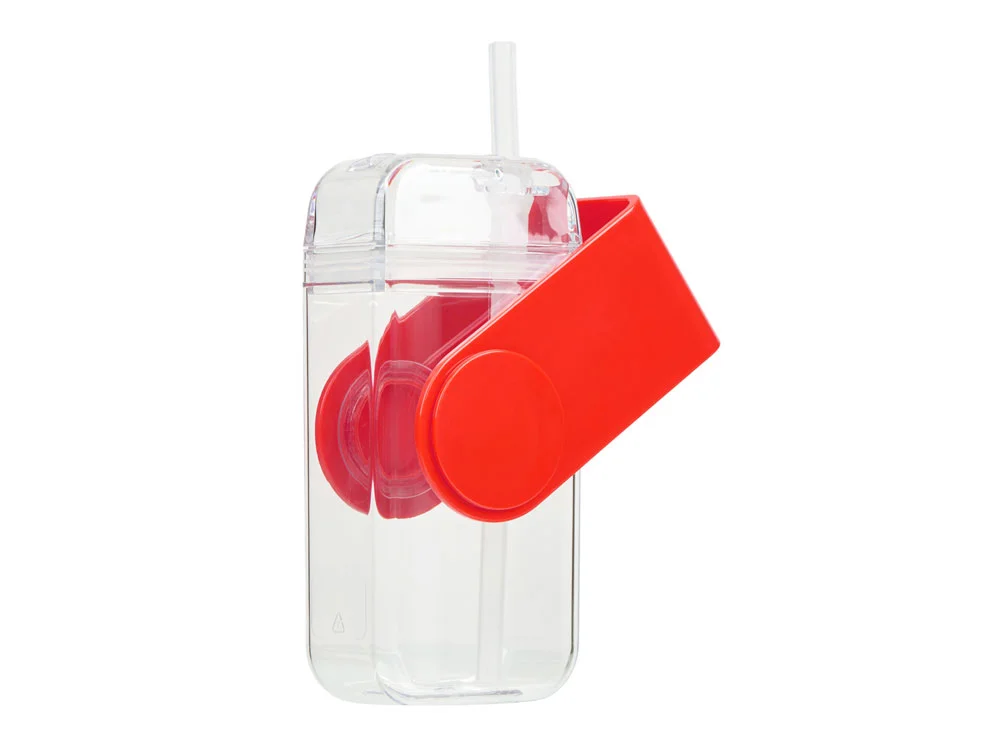 Бутылка для воды JUICY DRINK BOX 290 мл прозрачный красный - фото 2