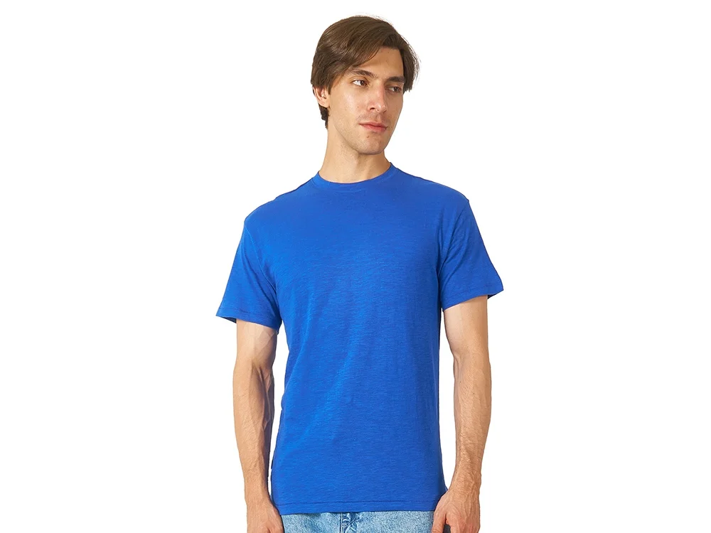 Футболка из текстурного джерси Portofino унисекс классический синий L - фото 2