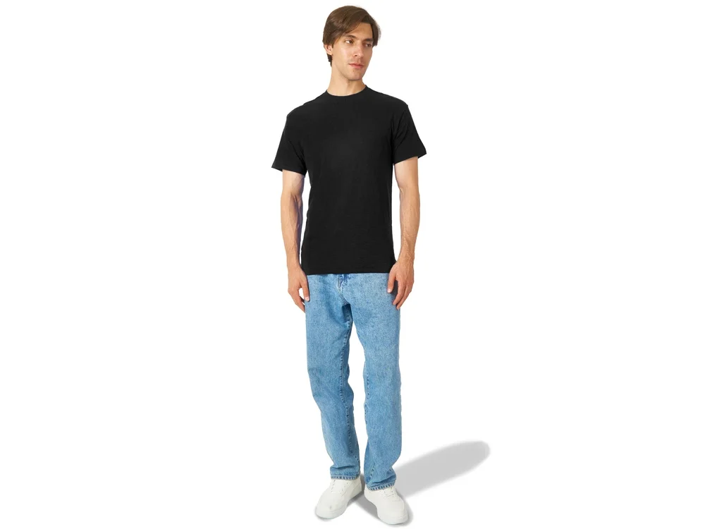 Футболка из текстурного джерси Portofino унисекс черный XS - фото 6