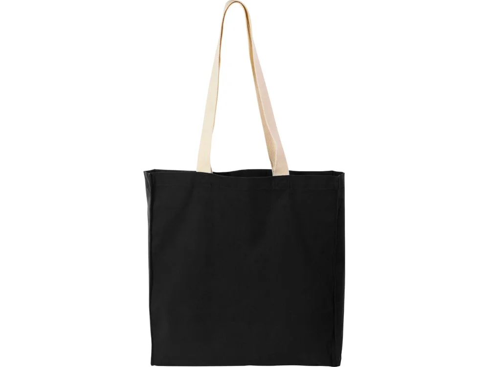 Сумка Donny из хлопка 250г/м2 с донной складкой и парусиновыми ручками черный - фото 3