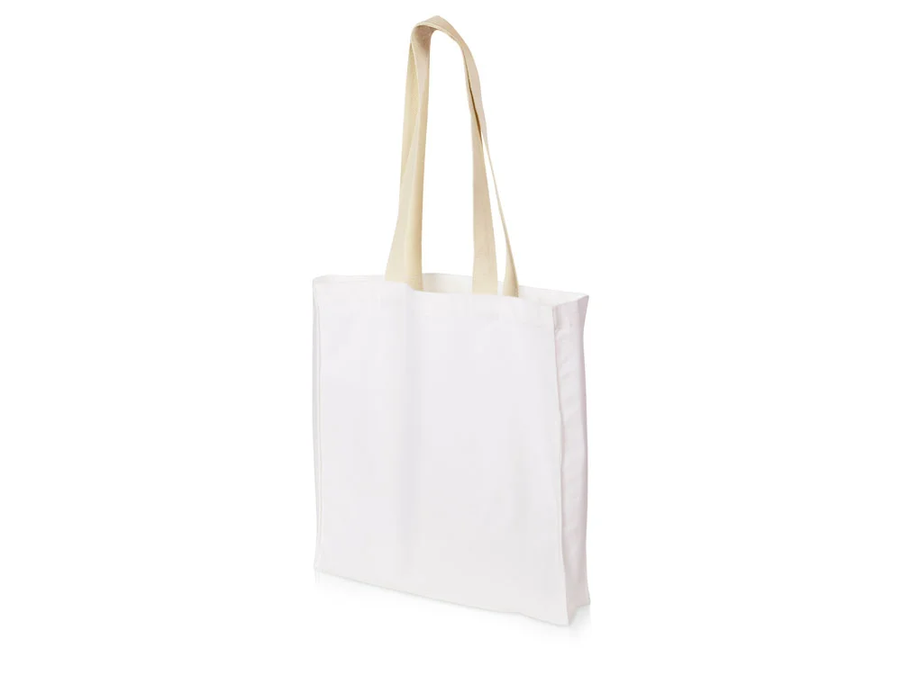 Сумка «Donny» из  хлопка 250г/м2 с донной складкой и парусиновыми ручками, белый - фото 2