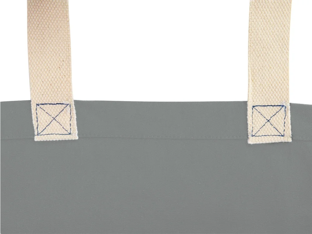 Сумка «Donny» из  хлопка 250г/м2 с донной складкой и парусиновыми ручками, серый - фото 4