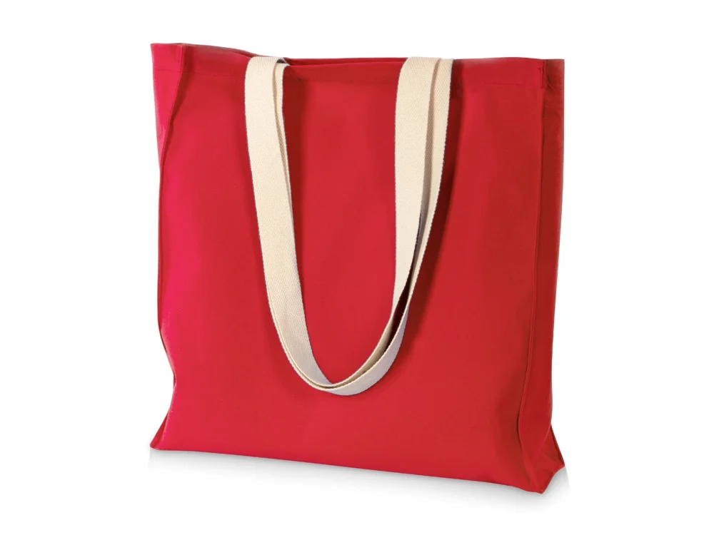 Сумка «Donny» из  хлопка 250г/м2 с донной складкой и парусиновыми ручками, красный