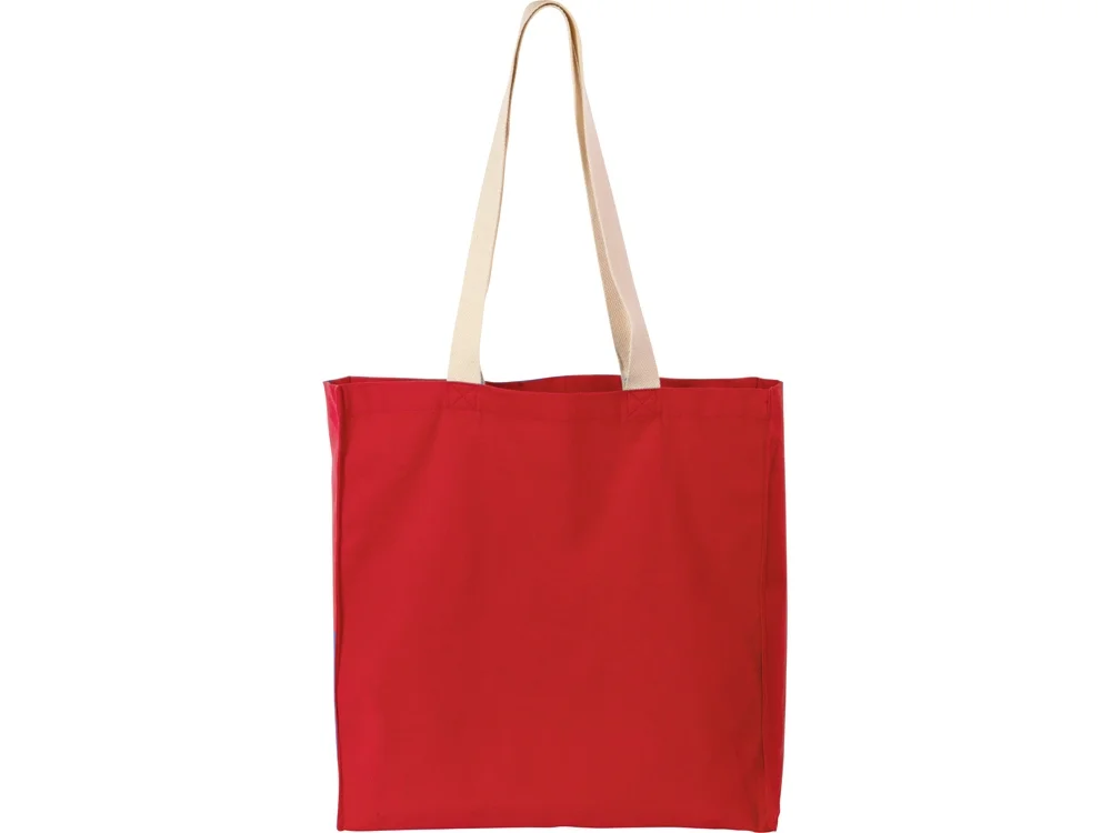Сумка «Donny» из  хлопка 250г/м2 с донной складкой и парусиновыми ручками, красный - фото 3