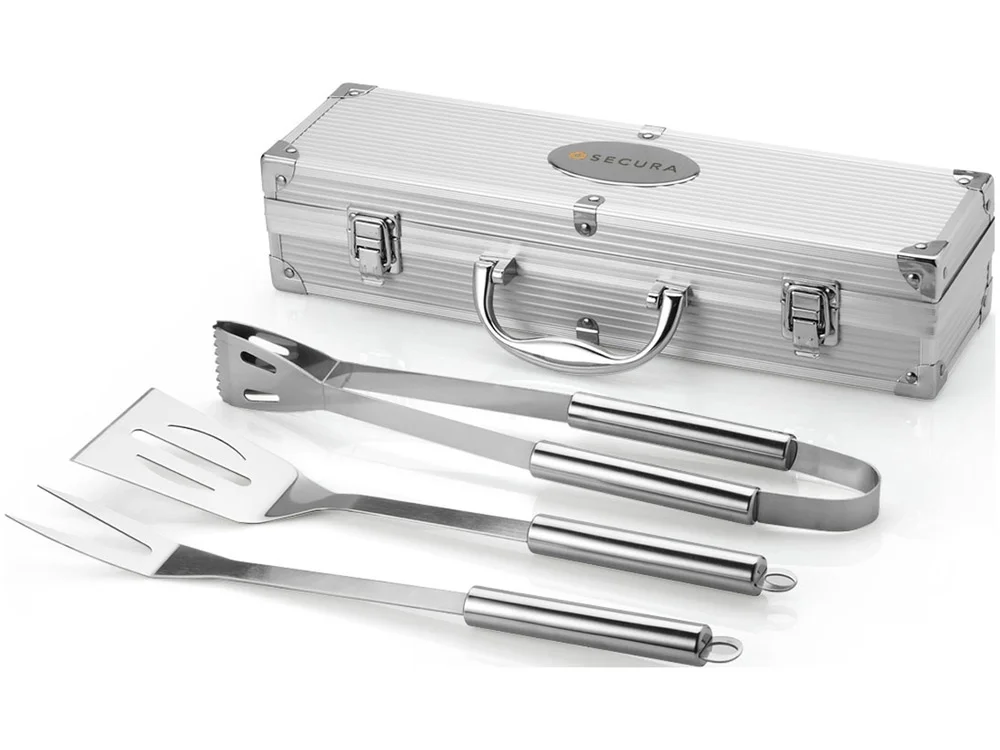 Набор для барбекю в кейсе, серебристый - фото 2