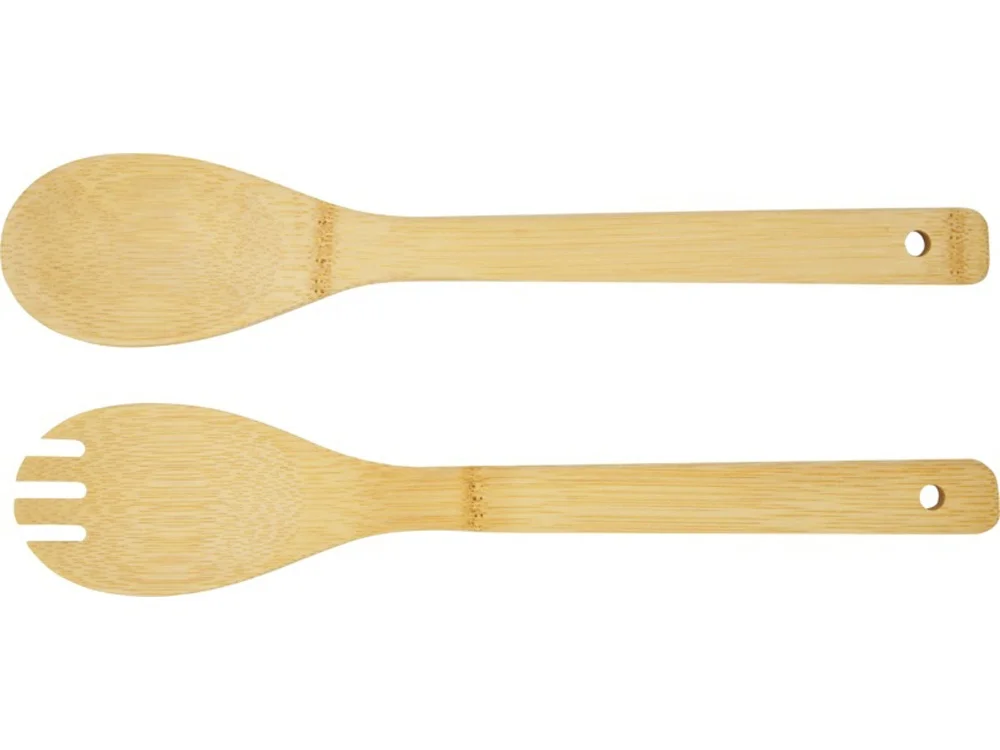 Бамбуковая салатница и приборы Argulls натуральный - фото 2