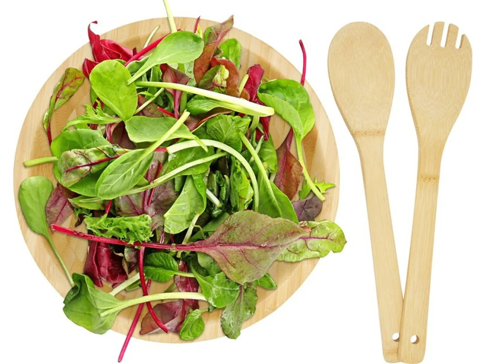 Бамбуковая салатница и приборы Argulls натуральный - фото 3