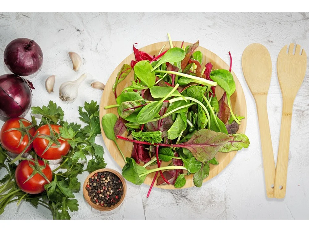 Бамбуковая салатница и приборы Argulls натуральный - фото 4