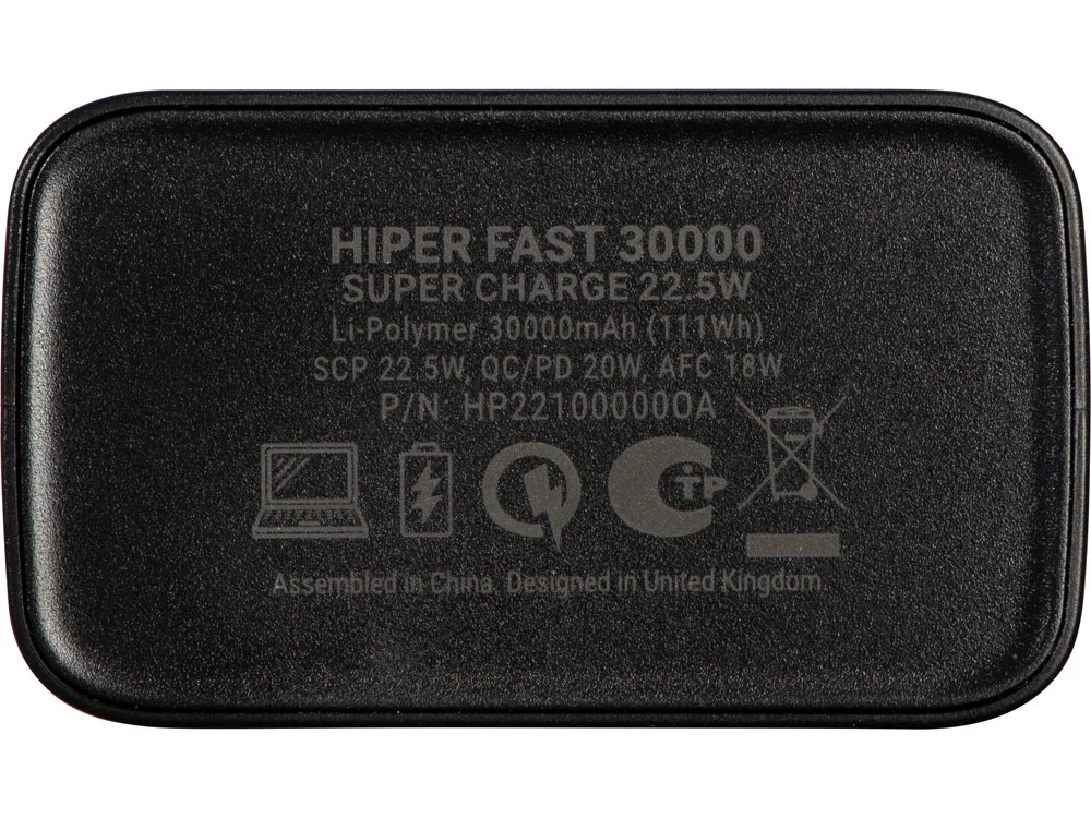 Портативный внешний аккумулятор FAST 30000 mAh черный - фото 6