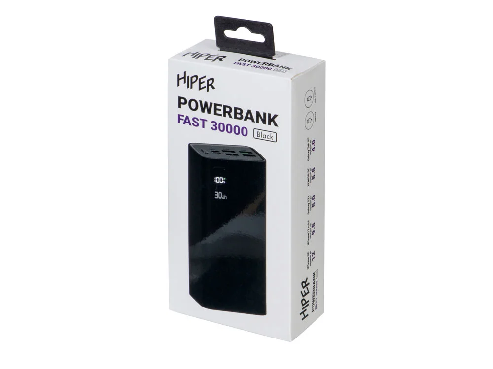 Портативный внешний аккумулятор FAST 30000 mAh черный - фото 9