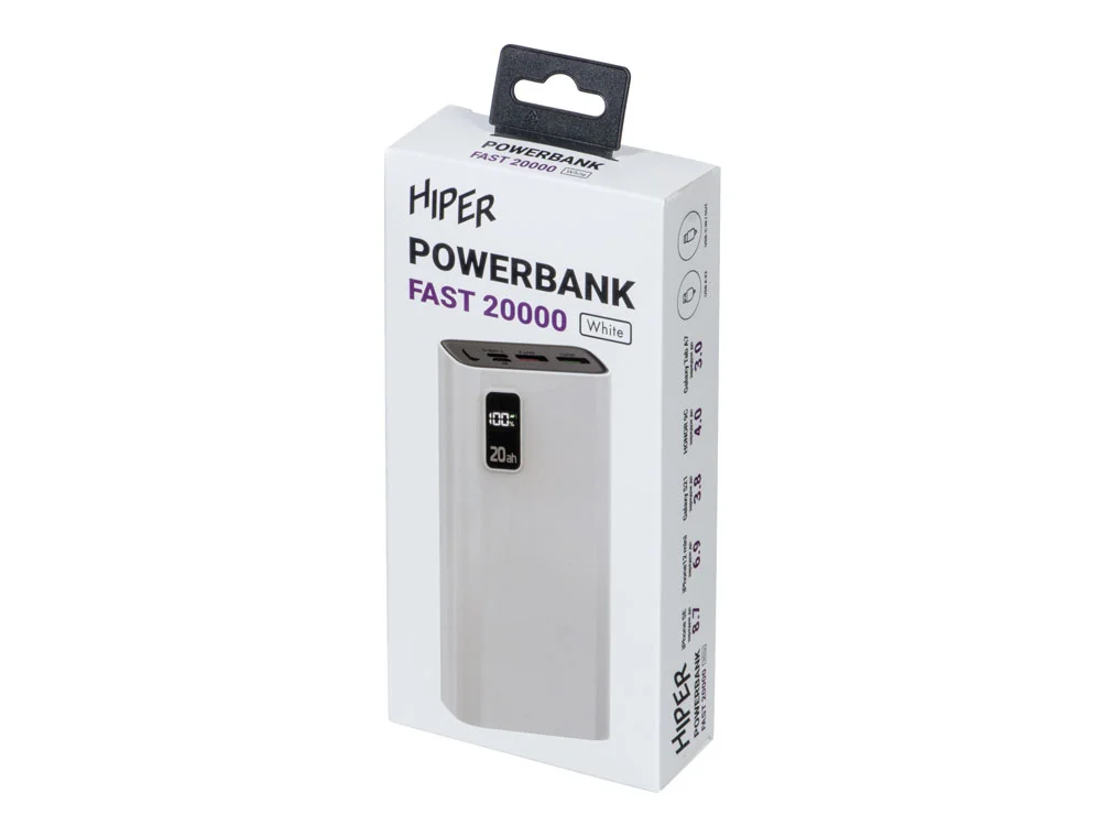 Портативный внешний аккумулятор FAST 20000 mAh белый - фото 9