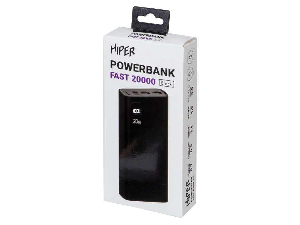 Портативный внешний аккумулятор FAST 20000 mAh черный - фото 9