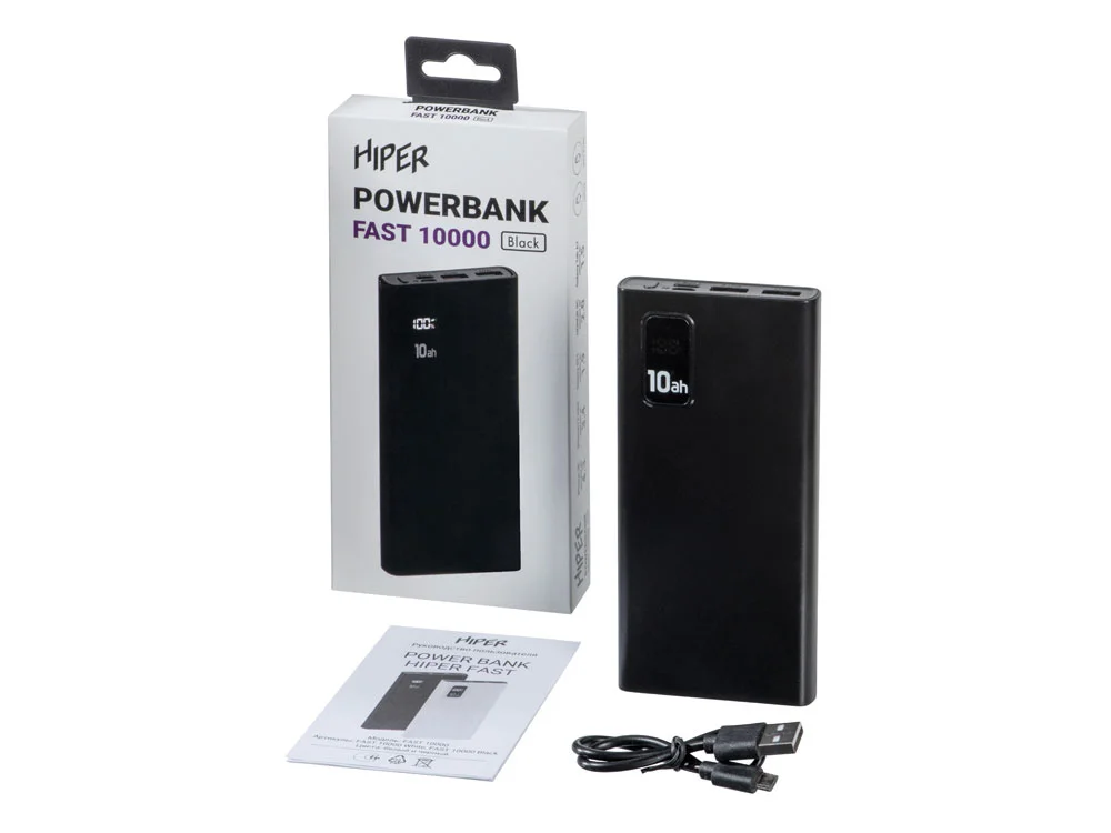 Портативный внешний аккумулятор FAST 10000 mAh черный - фото 8