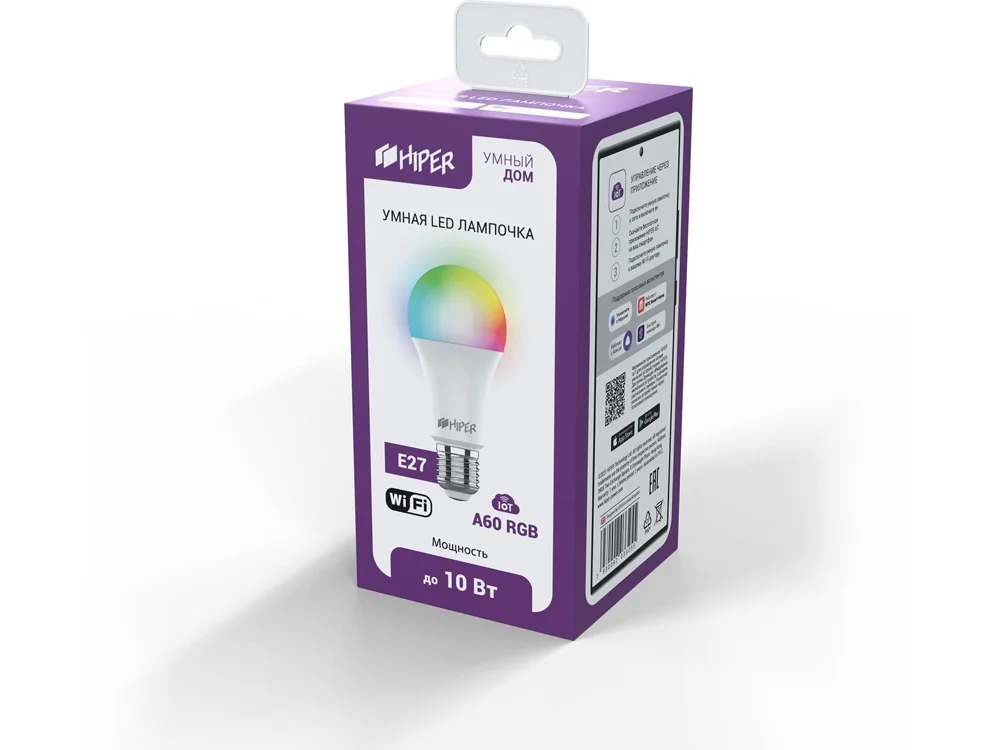 Умная LED лампочка IoT A60 RGB белый - фото 3