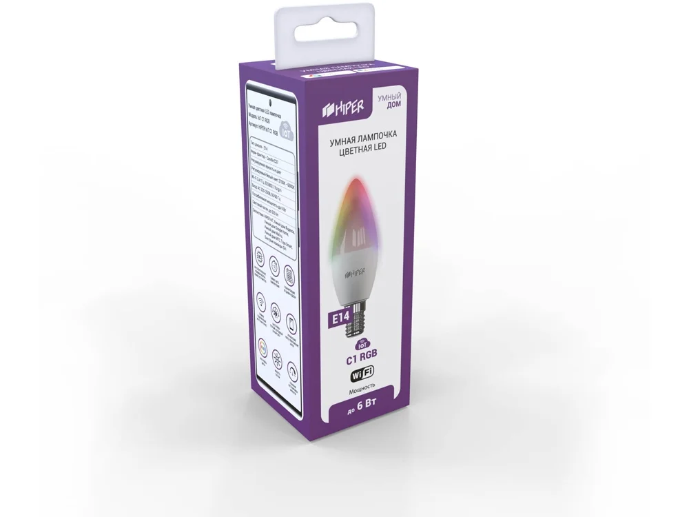 Умная LED лампочка IoT C1 RGB белый - фото 2