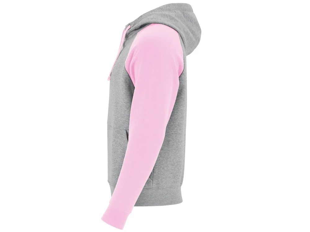 Толстовка с капюшоном Badet мужская серый меланж/светло-розовый 2XL - фото 3