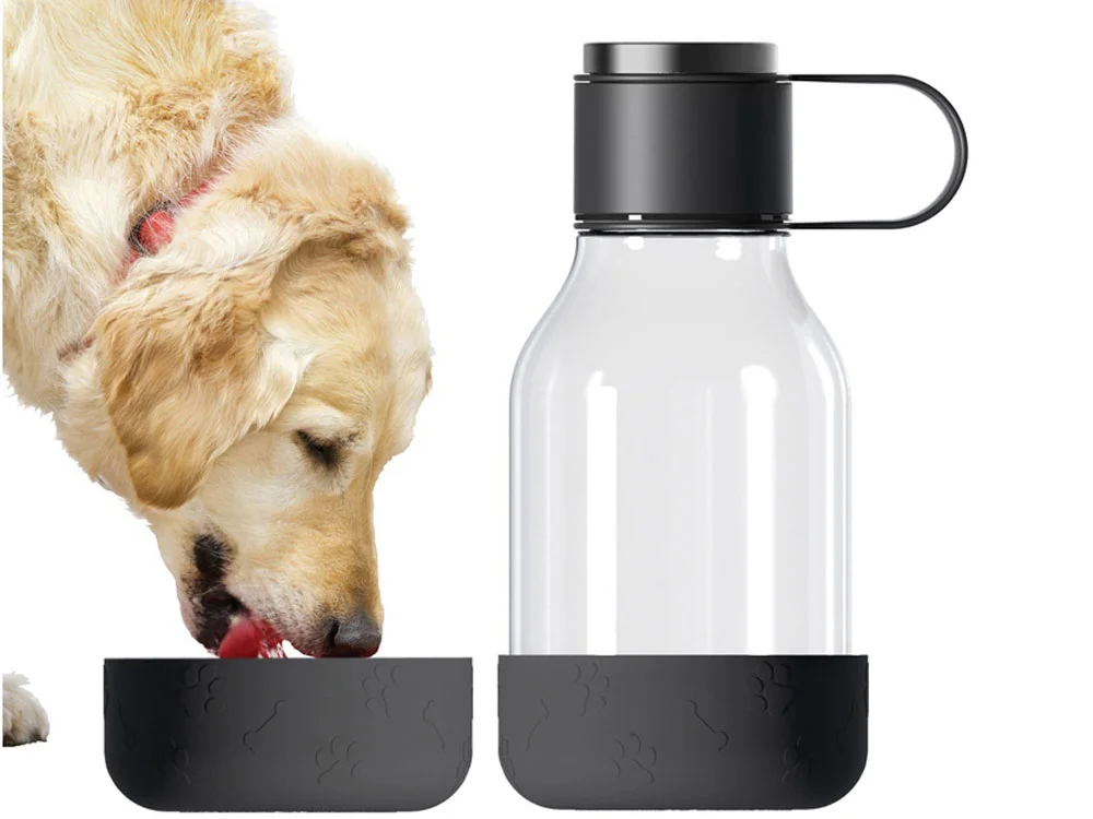 Бутылка для воды 2-в-1 Dog Bowl Bottle со съемной миской для питомцев 1500 мл черный - фото 5