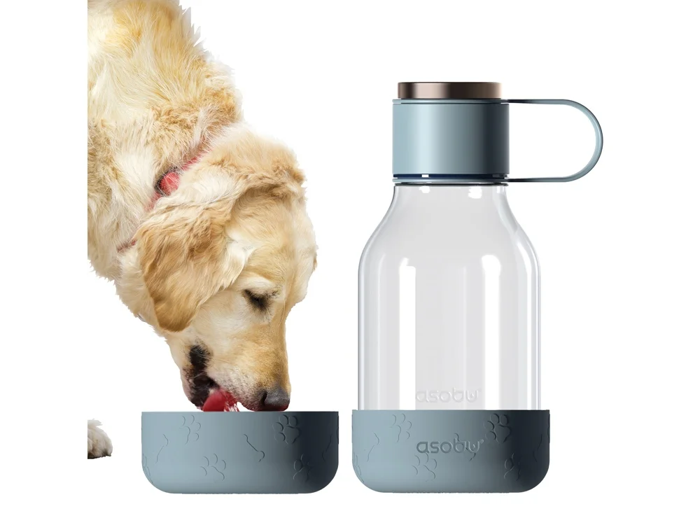 Бутылка для воды 2-в-1 Dog Bowl Bottle со съемной миской для питомцев 1500 мл голубой - фото 2