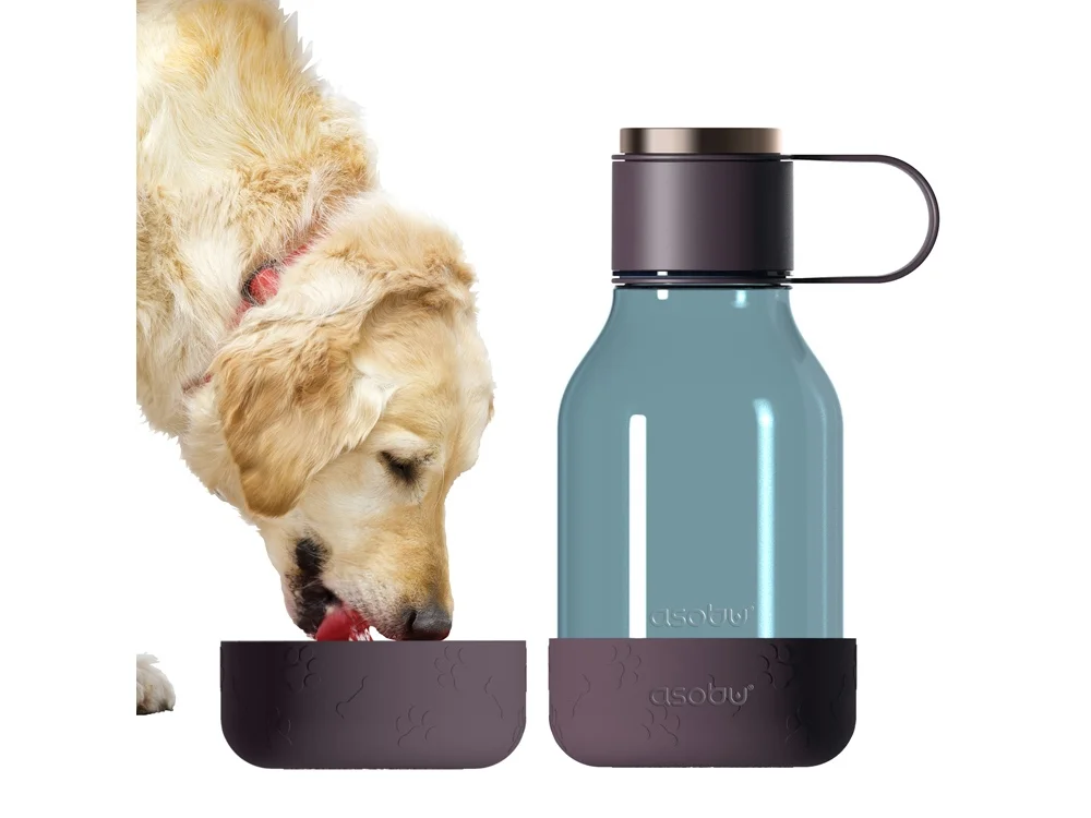 Бутылка для воды 2-в-1 Dog Bowl Bottle со съемной миской для питомцев 1500 мл красный бургунди - фото 2