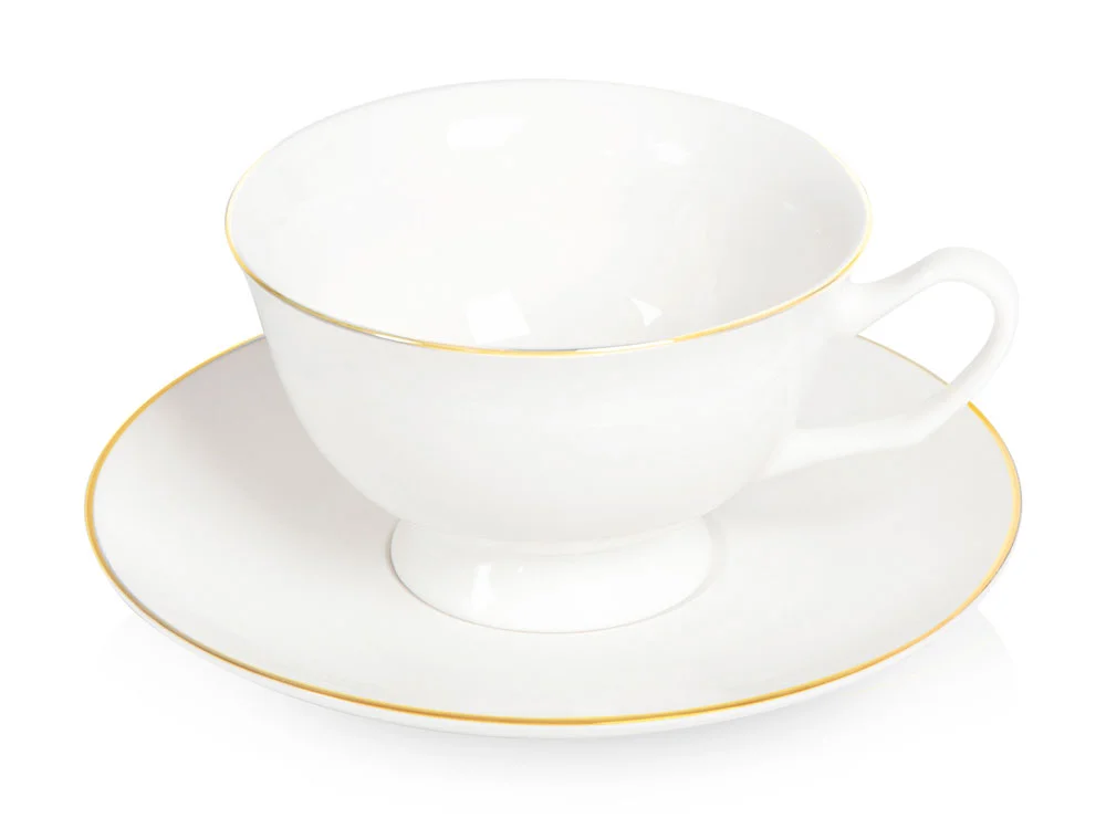 Чайная пара «Preston», белый, золотистый, 200 мл