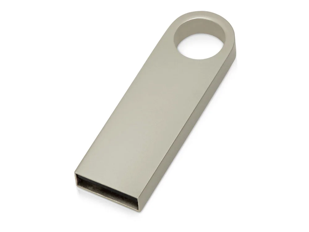 USB 2.0- флешка на 32 Гб с мини чипом компактный дизайн с круглым отверстием серебристый 32Gb - фото 1