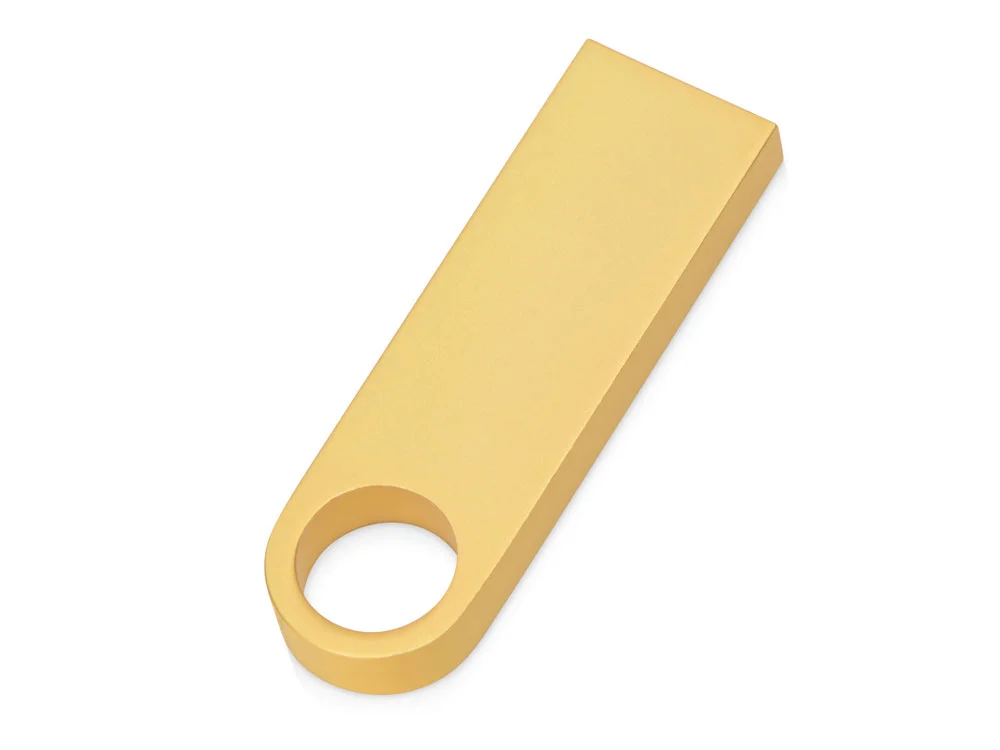 USB 2.0- флешка на 32 Гб с мини чипом компактный дизайн с круглым отверстием золотистый 32Gb - фото 2