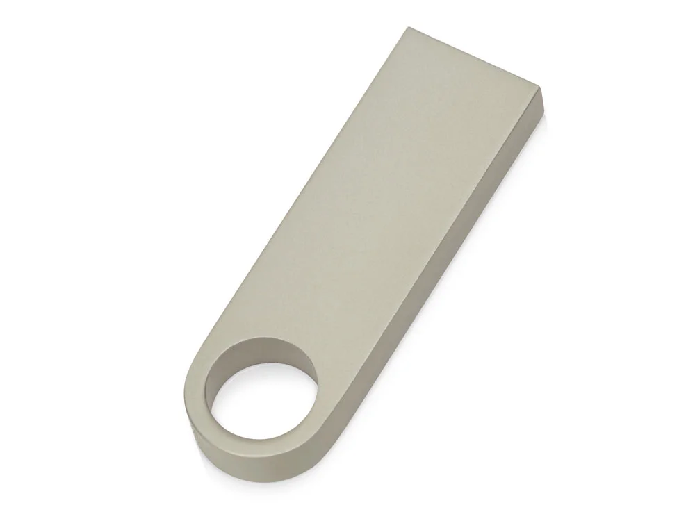 USB 2.0- флешка на 64 Гб с мини чипом компактный дизайн с круглым отверстием серебристый 64Gb - фото 2