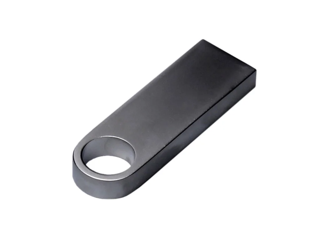 USB 2.0-флешка на 512 Мбайт с мини чипом и круглым отверстием серебристый 512Mb - фото 3