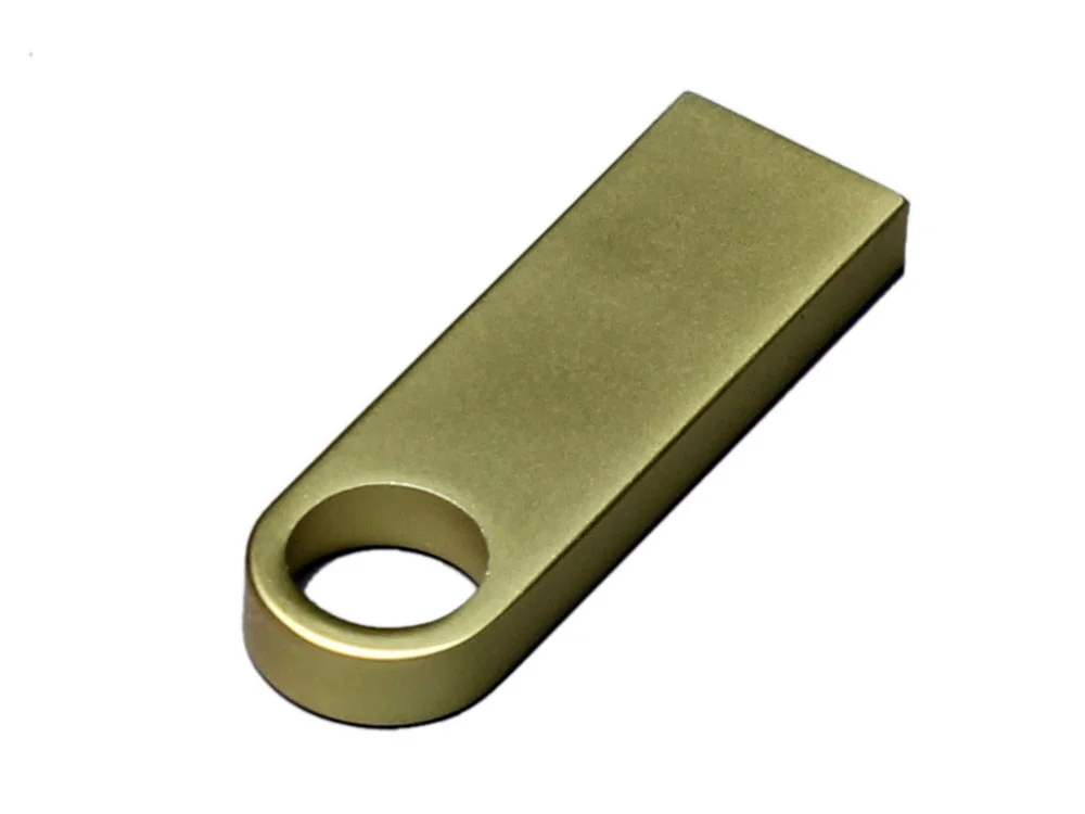 USB 2.0-флешка на 512 Мбайт с мини чипом и круглым отверстием золотистый 512Mb - фото 3