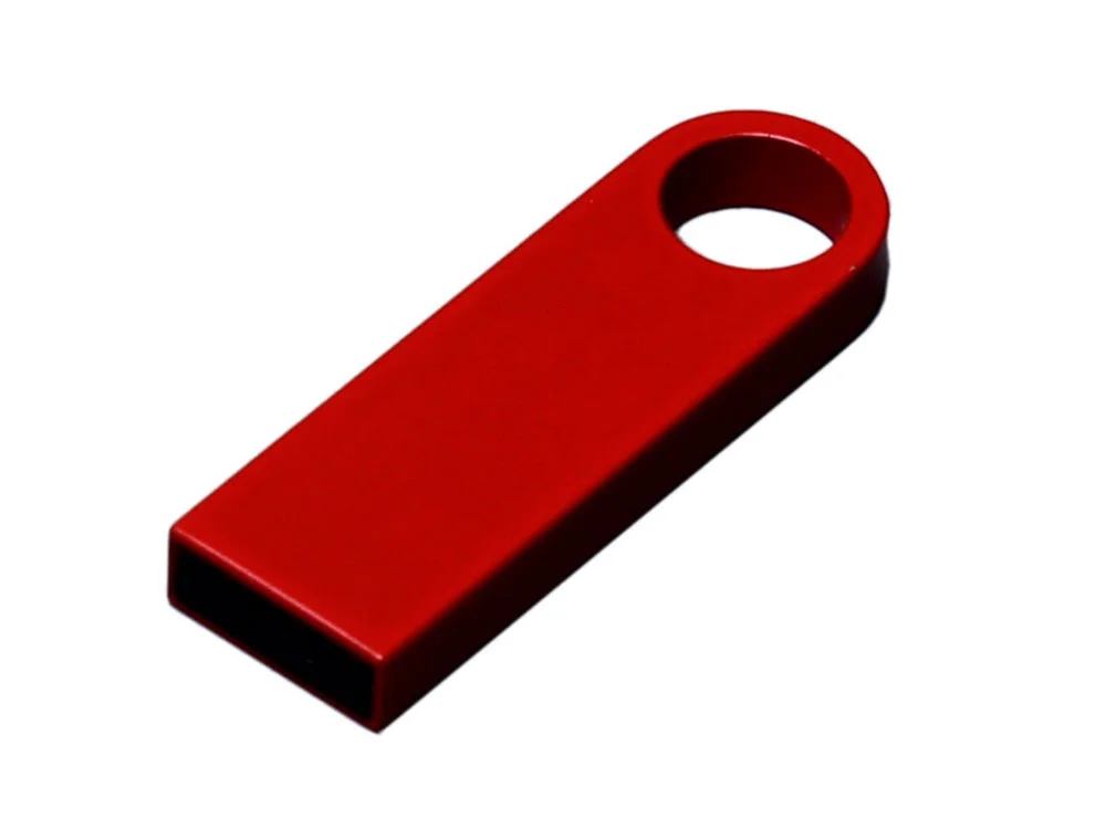 USB 2.0-флешка на 512 Мбайт с мини чипом и круглым отверстием красный 512Mb - фото 1